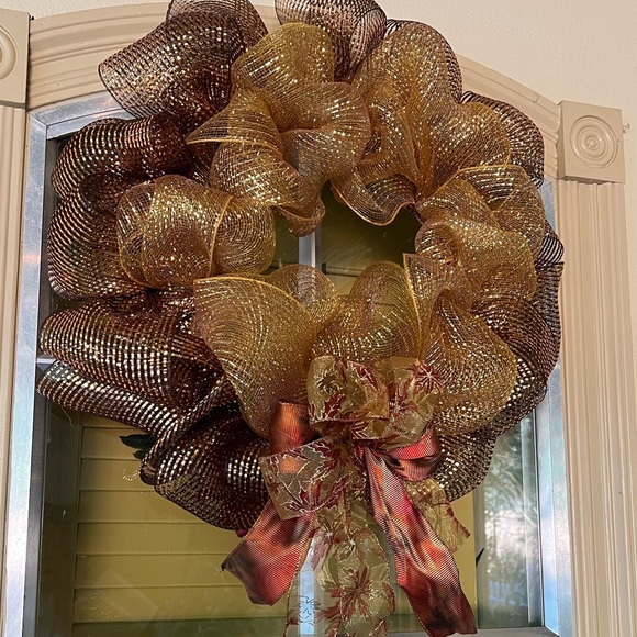 NWOT HANDMADE FALL DECO MESH WREATH. - Picture 12 of 13